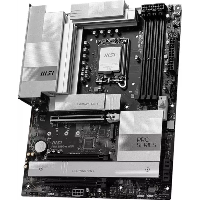 Материнская плата MSI PRO Z890-A WIFI  Soc-1851 Intel Z890 4xDDR5 ATX AC`97 8ch(7.1) 5Gigabit RAID+HDMI