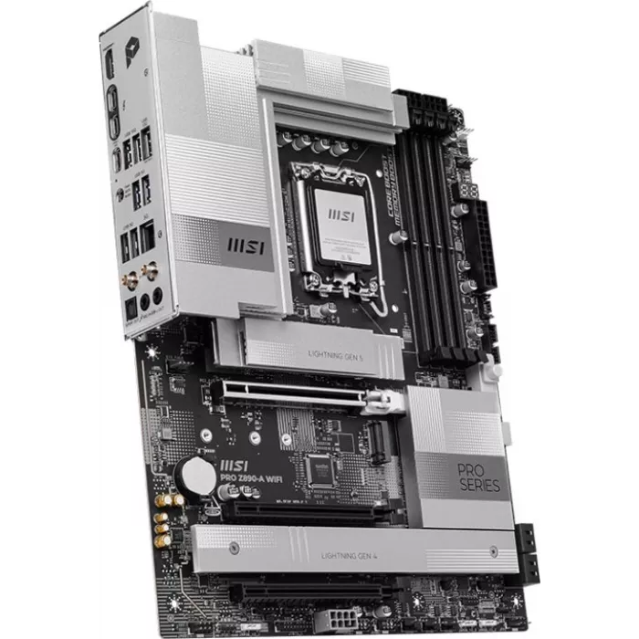 Материнская плата MSI PRO Z890-A WIFI  Soc-1851 Intel Z890 4xDDR5 ATX AC`97 8ch(7.1) 5Gigabit RAID+HDMI