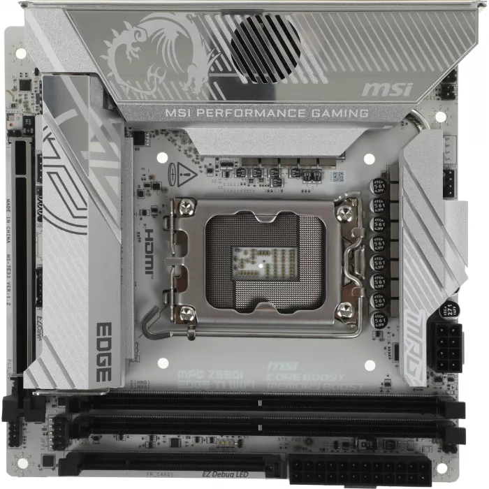 Материнская плата MSI MPG Z890I EDGE TI WIFI Soc-1851 Intel Z890 2xDDR5 mini-ITX AC`97 8ch(7.1) 5Gigabit RAID+HDMI