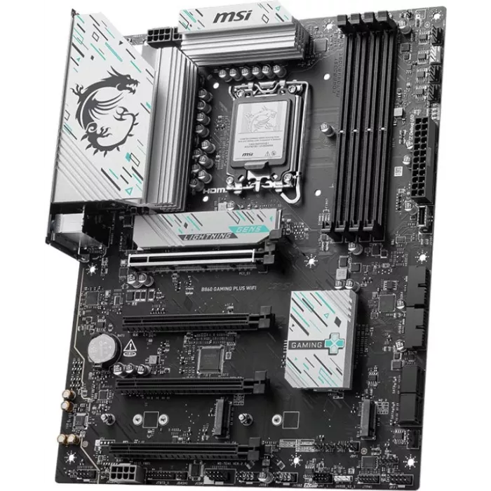 Материнская плата MSI B860 GAMING PLUS WIFI Soc-1851 Intel B860 4xDDR5 ATX AC`97 8ch(7.1) 5Gigabit RAID+HDMI+DP