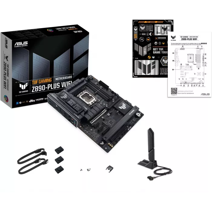 Материнская плата Asus TUF GAMING Z890-PLUS WIFI Soc-1851 Intel Z890 4xDDR5 ATX AC`97 8ch(7.1) 2.5Gg RAID+HDMI+DP