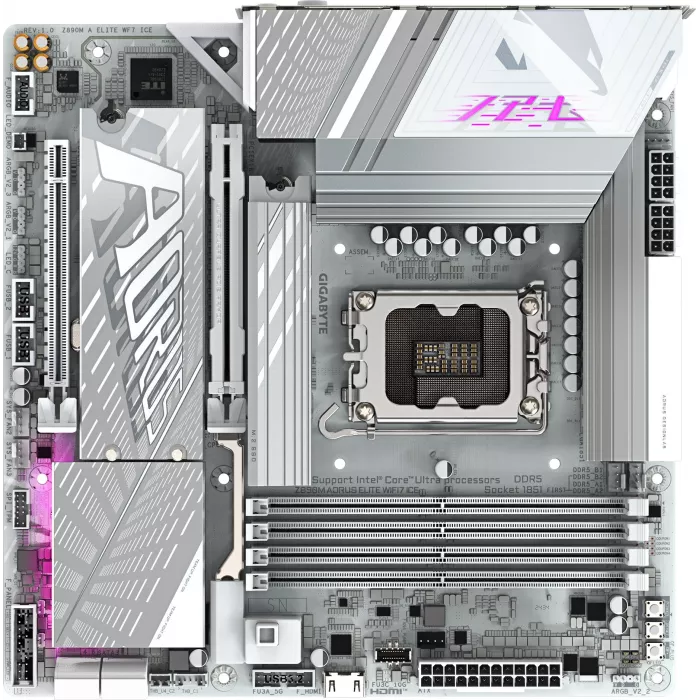 Материнская плата Gigabyte Z890M AORUS ELITE WIFI7 ICE Soc-1851 Intel Z890 4xDDR5 mATX AC`97 8ch(7.1) 2.5Gg RAID+DP