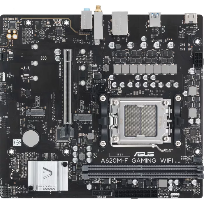 Материнская плата Asus A620M-F GAMING WIFI Socket AM5 AMD A620 2xDDR5 mATX AC`97 8ch(7.1) 2.5Gg RAID+HDMI