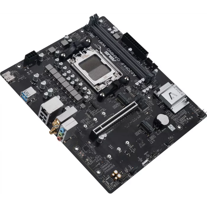 Материнская плата Asus A620M-F GAMING WIFI Socket AM5 AMD A620 2xDDR5 mATX AC`97 8ch(7.1) 2.5Gg RAID+HDMI