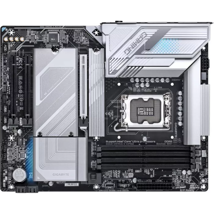 Материнская плата Gigabyte B860 GAMING X WIFI6E Soc-1851 Intel B860 4xDDR5 ATX AC`97 8ch(7.1) 2.5Gg RAID+HDMI+DP