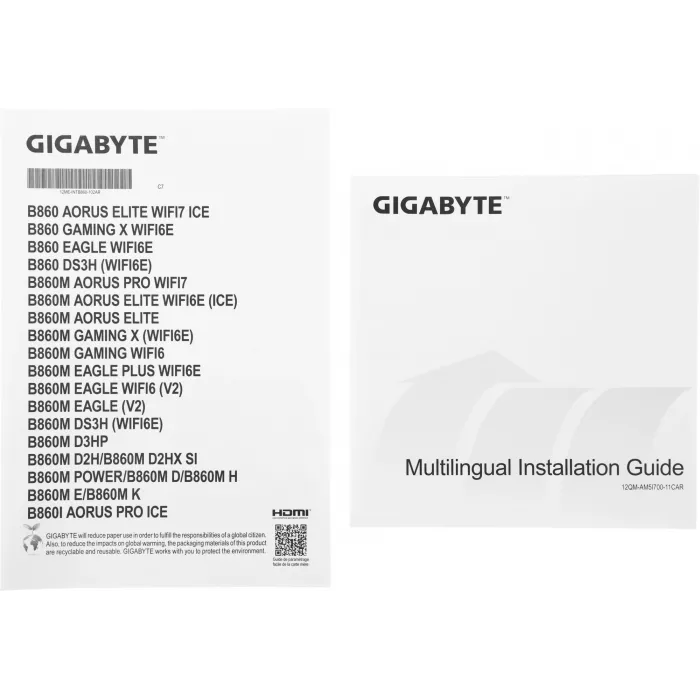 Материнская плата Gigabyte B860M EAGLE V2 Soc-1851 Intel B860 2xDDR5 mATX AC`97 8ch(7.1) 2.5Gg RAID+HDMI+DP
