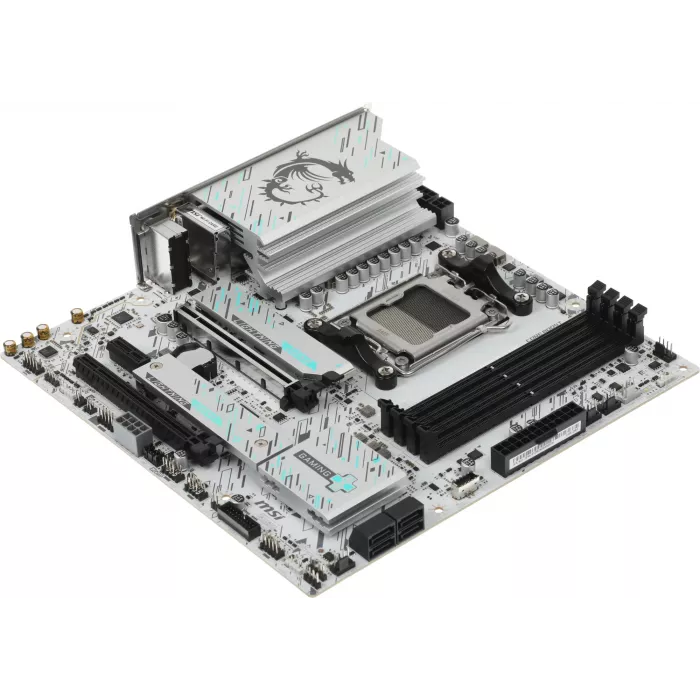 Материнская плата MSI B850M GAMING PLUS WIFI Socket AM5 AMD B850 4xDDR5 mATX AC`97 8ch(7.1) 5Gigabit RAID+HDMI+DP