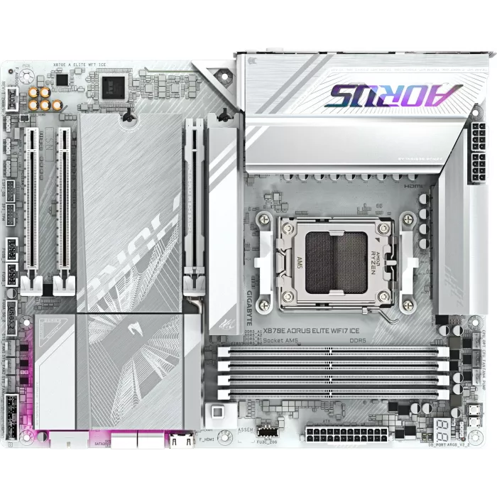 Материнская плата Gigabyte X870E AORUS ELITE WIFI7 ICE Socket AM5 AMD X870E 4xDDR5 ATX AC`97 8ch(7.1) 2.5Gg RAID+HDMI