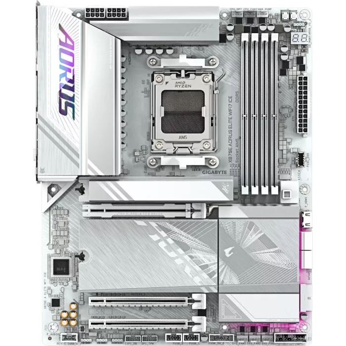 Материнская плата Gigabyte X870E AORUS ELITE WIFI7 ICE Socket AM5 AMD X870E 4xDDR5 ATX AC`97 8ch(7.1) 2.5Gg RAID+HDMI