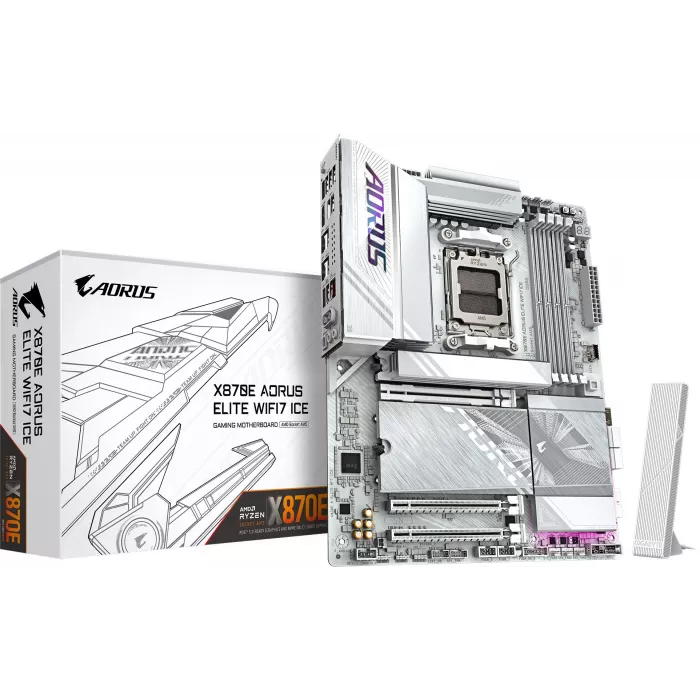 Материнская плата Gigabyte X870E AORUS ELITE WIFI7 ICE Socket AM5 AMD X870E 4xDDR5 ATX AC`97 8ch(7.1) 2.5Gg RAID+HDMI