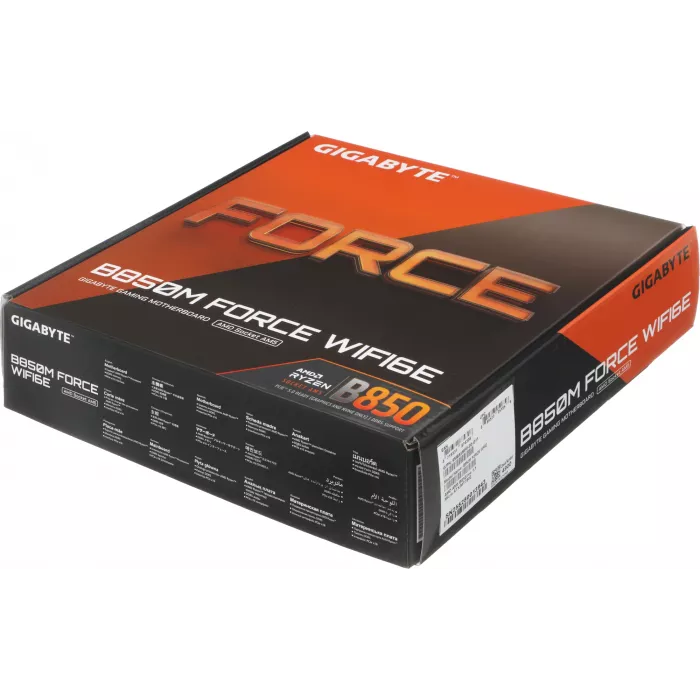 Материнская плата Gigabyte B850M FORCE WIFI6E Socket AM5 AMD B850 2xDDR5 mATX AC`97 8ch(7.1) 2.5Gg RAID+HDMI+DP