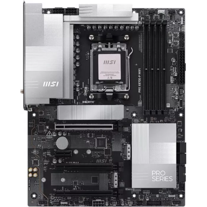 Материнская плата MSI PRO X870E-P WIFI Socket AM5 AMD X870E 4xDDR5 ATX AC`97 8ch(7.1) 5Gigabit RAID+HDMI