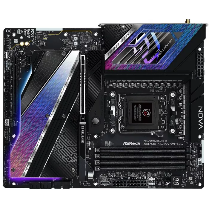 Материнская плата Asrock X870E NOVA WIFI Socket AM5 AMD X870E 4xDDR5 ATX AC`97 8ch(7.1) 5Gigabit RAID+HDMI