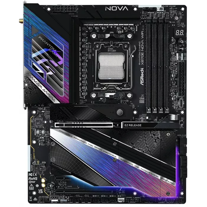 Материнская плата Asrock X870E NOVA WIFI Socket AM5 AMD X870E 4xDDR5 ATX AC`97 8ch(7.1) 5Gigabit RAID+HDMI