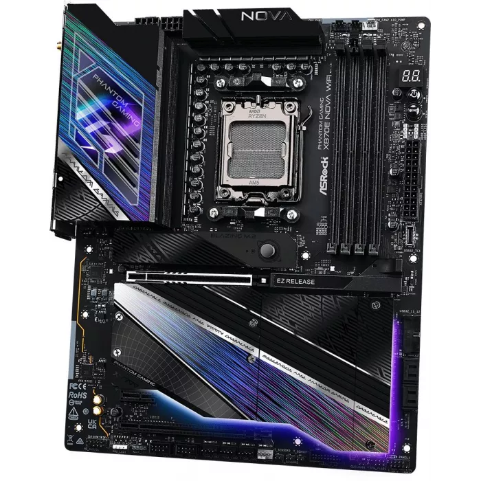Материнская плата Asrock X870E NOVA WIFI Socket AM5 AMD X870E 4xDDR5 ATX AC`97 8ch(7.1) 5Gigabit RAID+HDMI