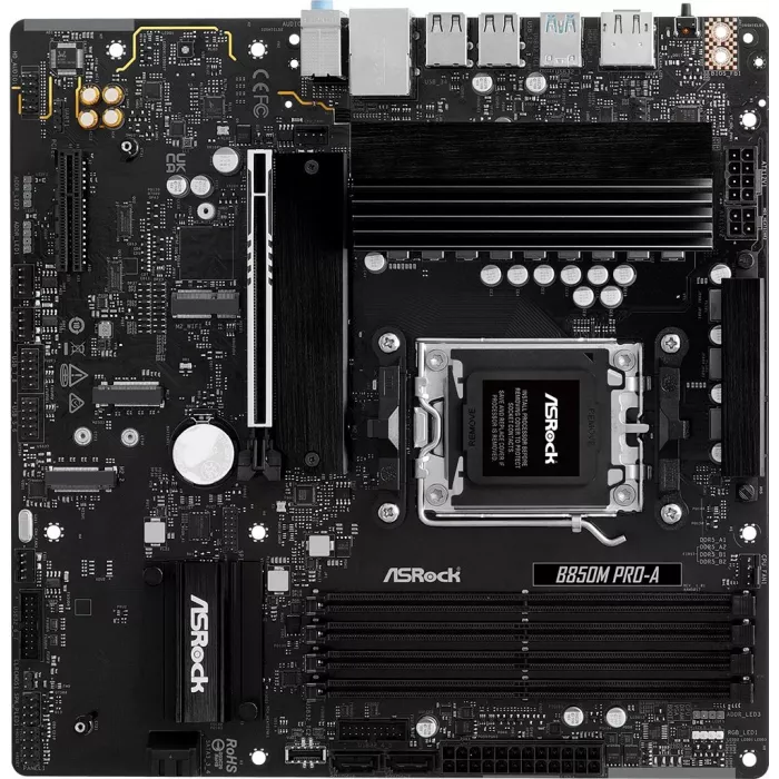 Материнская плата Asrock B850M PRO-A Socket AM5 AMD B850 4xDDR5 mATX AC`97 8ch(7.1) 2.5Gg RAID+HDMI+DP