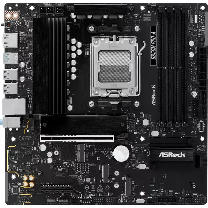 Материнская плата Asrock B850M PRO-A Socket AM5 AMD B850 4xDDR5 mATX AC`97 8ch(7.1) 2.5Gg RAID+HDMI+DP