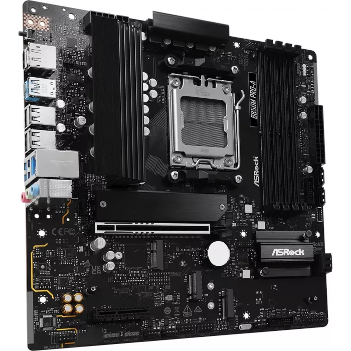 Материнская плата Asrock B850M PRO-A Socket AM5 AMD B850 4xDDR5 mATX AC`97 8ch(7.1) 2.5Gg RAID+HDMI+DP