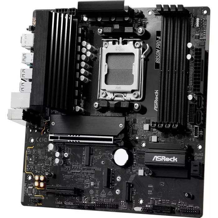 Материнская плата Asrock B850M PRO-A Socket AM5 AMD B850 4xDDR5 mATX AC`97 8ch(7.1) 2.5Gg RAID+HDMI+DP