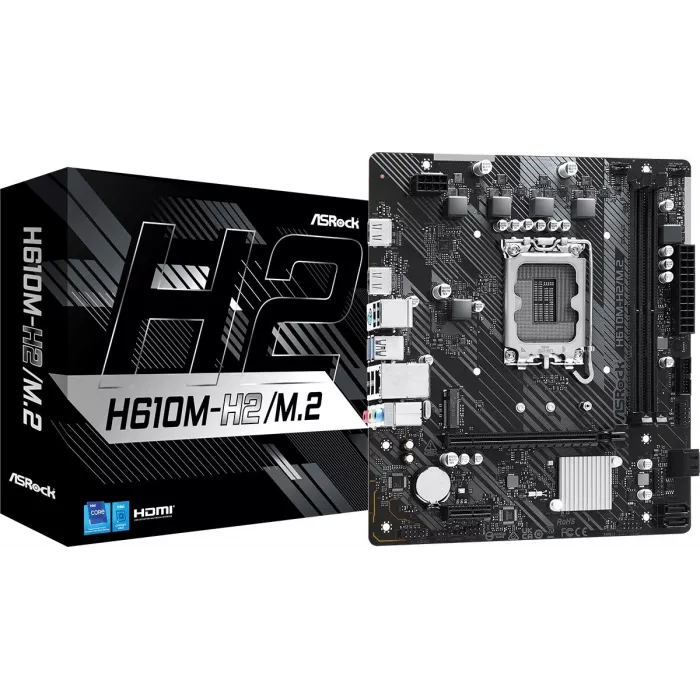 Материнская плата Asrock H610M-H2/M.2 Soc-1700 Intel H610 2xDDR4 mATX AC`97 8ch(7.1) GbLAN+HDMI