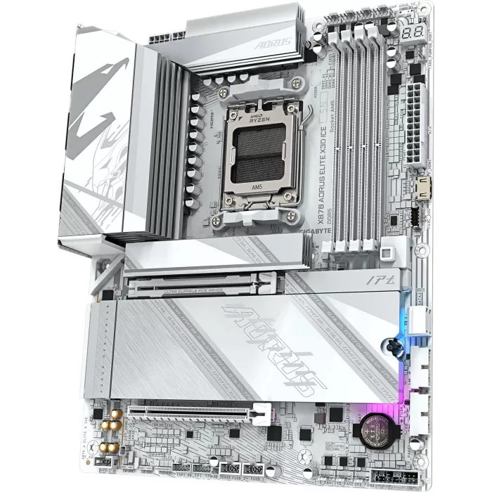 Материнская плата Gigabyte X870 AORUS ELITE X3D ICE Socket AM5 AMD X870 4xDDR5 ATX AC`97 8ch(7.1) 5Gigabit RAID+HDMI