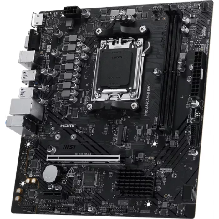 Материнская плата MSI PRO A620AM-B EVO Socket AM5 AMD A620A 2xDDR5 mATX AC`97 8ch(7.1) 2.5Gg RAID+VGA+HDMI