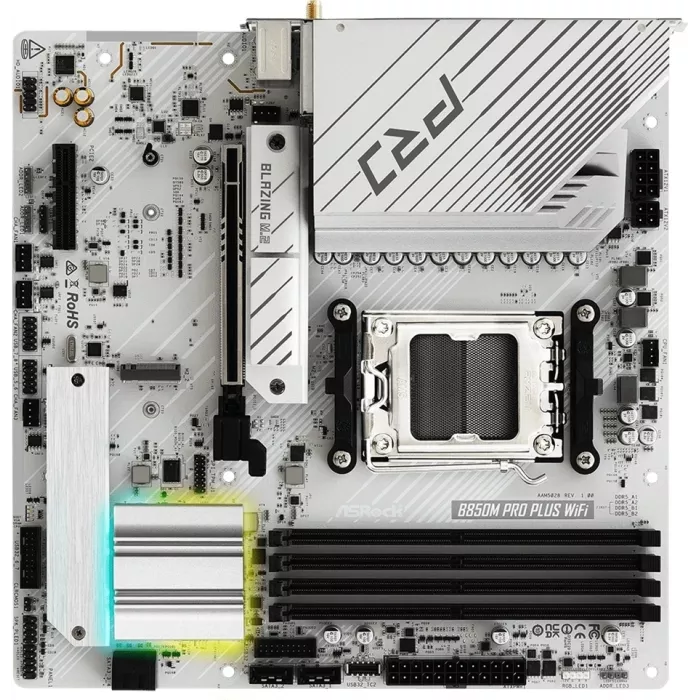 Материнская плата Asrock B850M Pro Plus WiFi Socket AM5 AMD B850 4xDDR5 mATX AC`97 8ch(7.1) 2.5Gg RAID+HDMI+DP