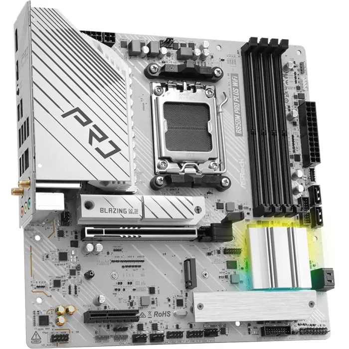 Материнская плата Asrock B850M Pro Plus WiFi Socket AM5 AMD B850 4xDDR5 mATX AC`97 8ch(7.1) 2.5Gg RAID+HDMI+DP