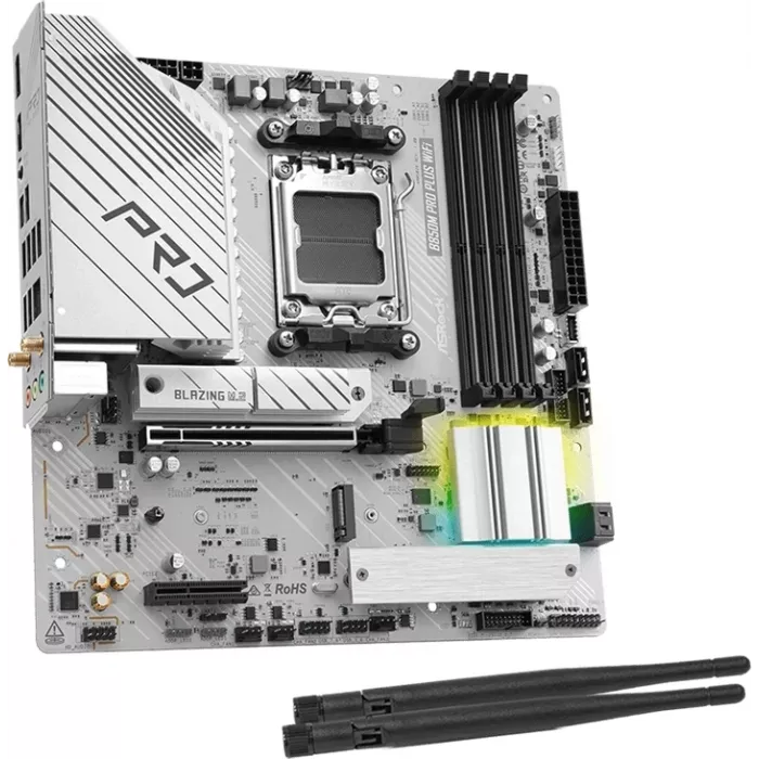 Материнская плата Asrock B850M Pro Plus WiFi Socket AM5 AMD B850 4xDDR5 mATX AC`97 8ch(7.1) 2.5Gg RAID+HDMI+DP