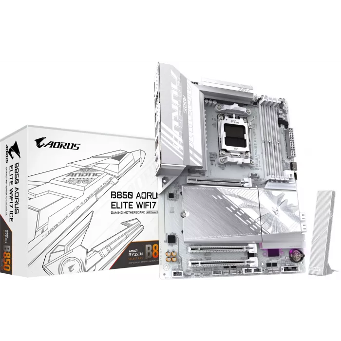 Материнская плата Gigabyte B850 AORUS ELITE WIFI7 ICE Socket AM5 AMD B850 4xDDR5 ATX AC`97 8ch(7.1) 2.5Gg RAID+DP