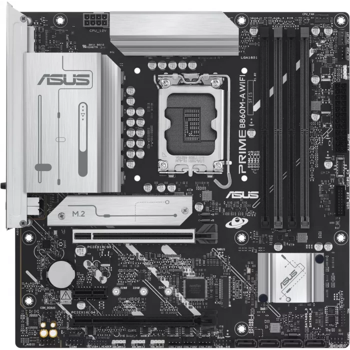 Материнская плата Asus PRIME B860M-A WIFI Soc-1851 Intel B860 4xDDR5 mATX AC`97 8ch(7.1) 2.5Gg RAID+HDMI+DP