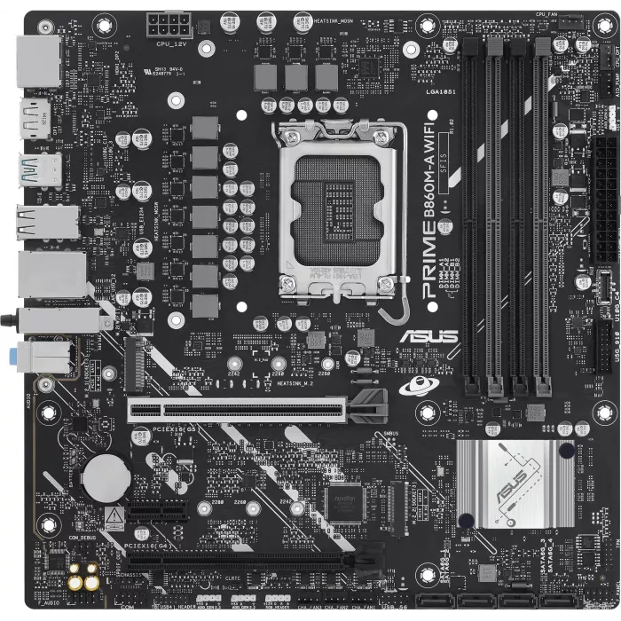 Материнская плата Asus PRIME B860M-A WIFI Soc-1851 Intel B860 4xDDR5 mATX AC`97 8ch(7.1) 2.5Gg RAID+HDMI+DP