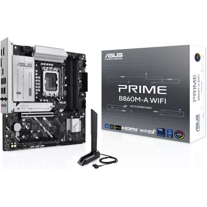 Материнская плата Asus PRIME B860M-A WIFI Soc-1851 Intel B860 4xDDR5 mATX AC`97 8ch(7.1) 2.5Gg RAID+HDMI+DP