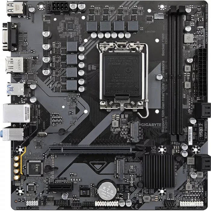Материнская плата Gigabyte B760M E Soc-1700 Intel B760 2xDDR5 mATX AC`97 8ch(7.1) GbLAN RAID+VGA+HDMI+DP