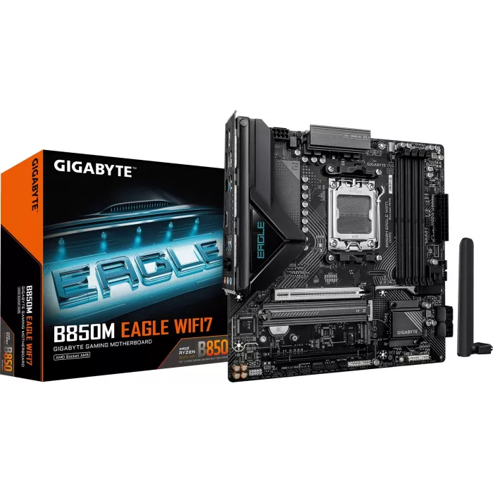 Материнская плата Gigabyte B850M EAGLE WF7 Socket AM5 AMD B850 4xDDR5 mATX AC`97 8ch(7.1) 2.5Gg RAID+HDMI+DP