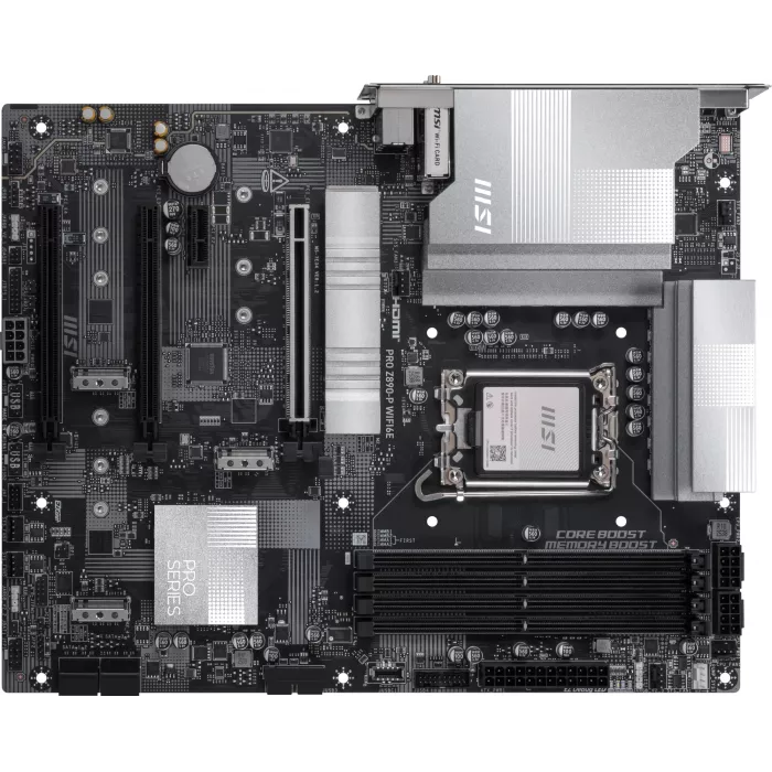 Материнская плата MSI PRO Z890-P WIFI6E Soc-1851 Intel Z890 4xDDR5 ATX AC`97 8ch(7.1) 5Gigabit RAID+HDMI+DP