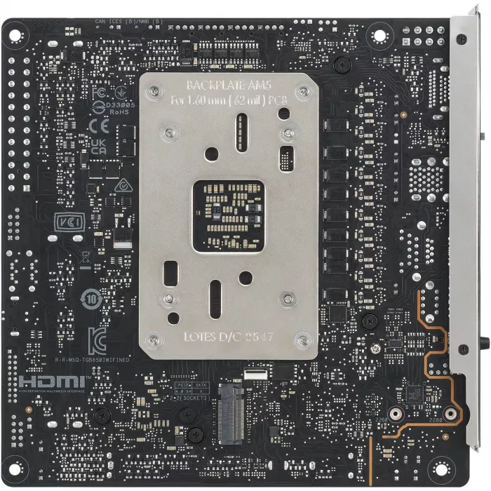 Материнская плата Asus TUF GAMING B850I WIFI NEO Socket AM5 AMD B850 2xDDR5 mini-ITX AC`97 8ch(7.1) 2.5Gg RAID+HDMI+DP