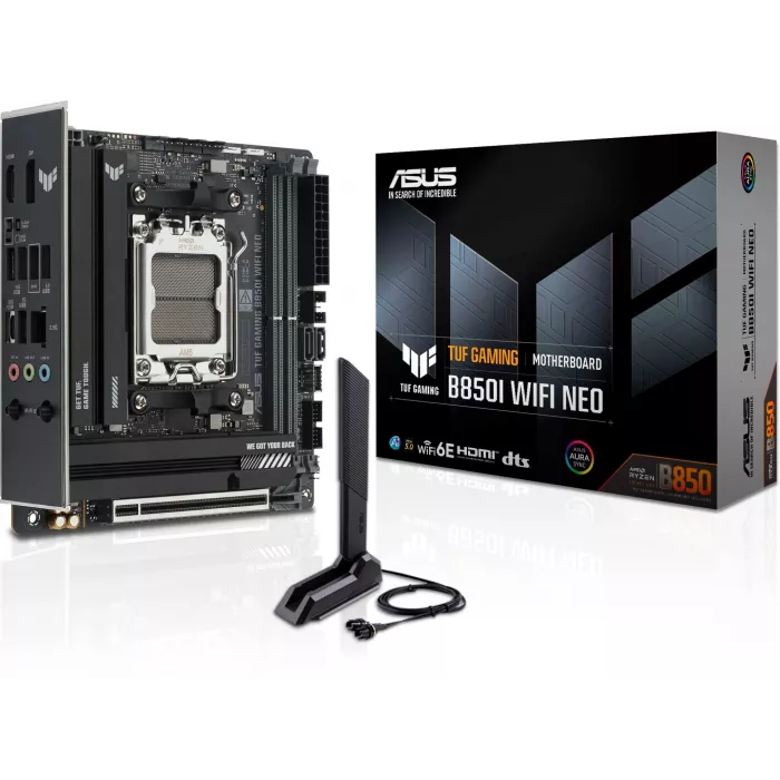 Материнская плата Asus TUF GAMING B850I WIFI NEO Socket AM5 AMD B850 2xDDR5 mini-ITX AC`97 8ch(7.1) 2.5Gg RAID+HDMI+DP