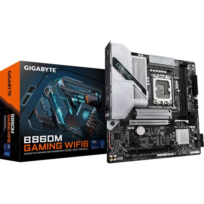 Материнская плата Gigabyte B860M GAMING WIFI6 Soc-1851 Intel B860 2xDDR5 mATX AC`97 8ch(7.1) 2.5Gg RAID+HDMI+DP