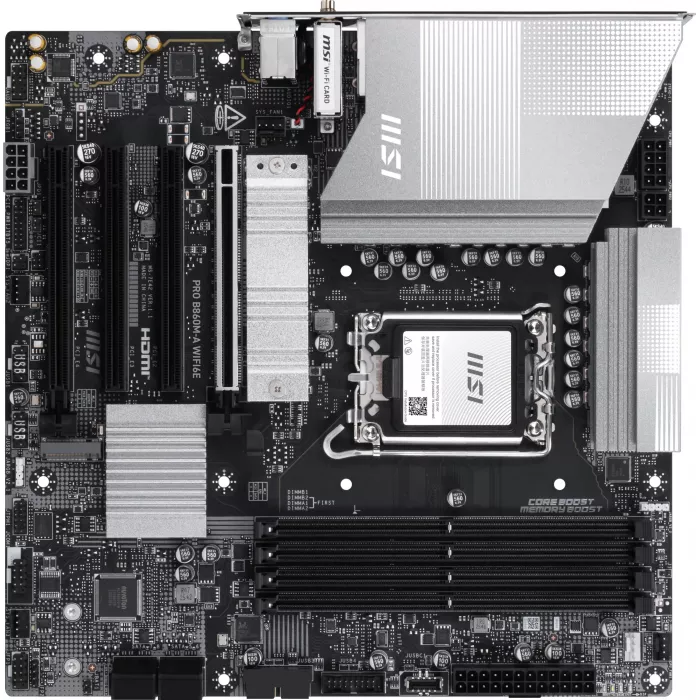 Материнская плата MSI PRO B860M-A WIFI6E Soc-1851 Intel B860 mATX AC`97 8ch(7.1) 5Gigabit RAID+HDMI+DP