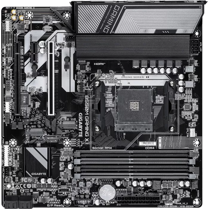 Материнская плата Gigabyte B550M GAMING X Soc-AM4 AMD B550 4xDDR4 mATX AC`97 8ch(7.1) GbLAN RAID+HDMI+DP
