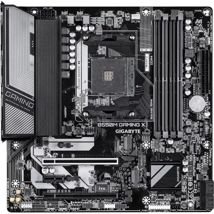 Материнская плата Gigabyte B550M GAMING X Soc-AM4 AMD B550 4xDDR4 mATX AC`97 8ch(7.1) GbLAN RAID+HDMI+DP