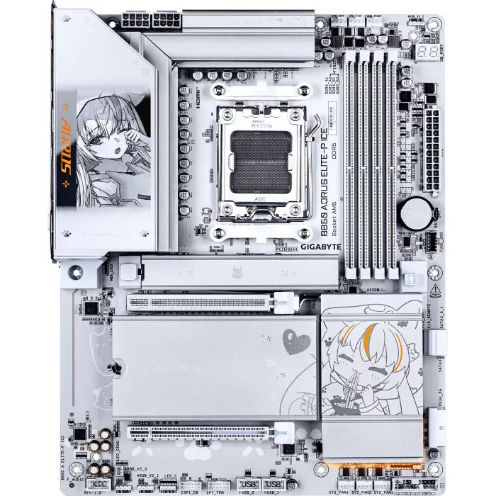 Материнская плата Gigabyte B850 A ELITE-P ICE Socket AM5 AMD B850 4xDDR5 ATX AC`97 8ch(7.1) 5Gigabit RAID+HDMI