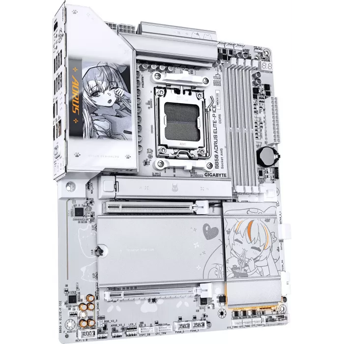 Материнская плата Gigabyte B850 A ELITE-P ICE Socket AM5 AMD B850 4xDDR5 ATX AC`97 8ch(7.1) 5Gigabit RAID+HDMI