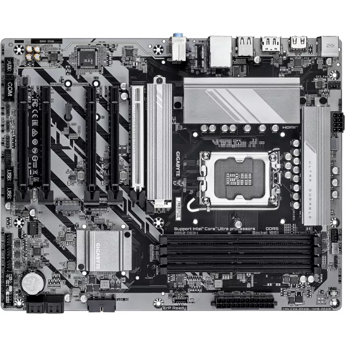 Материнская плата Gigabyte B860 DS3H Soc-1851 Intel B860 4xDDR5 ATX AC`97 8ch(7.1) 2.5Gg RAID+HDMI+DP