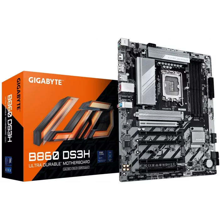 Материнская плата Gigabyte B860 DS3H Soc-1851 Intel B860 4xDDR5 ATX AC`97 8ch(7.1) 2.5Gg RAID+HDMI+DP