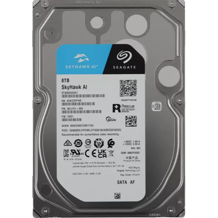 Жесткий диск Seagate SATA-III 8TB ST8000VE001 Surveillance SkyHawkAI 512E (7200rpm) 256Mb 3.5"