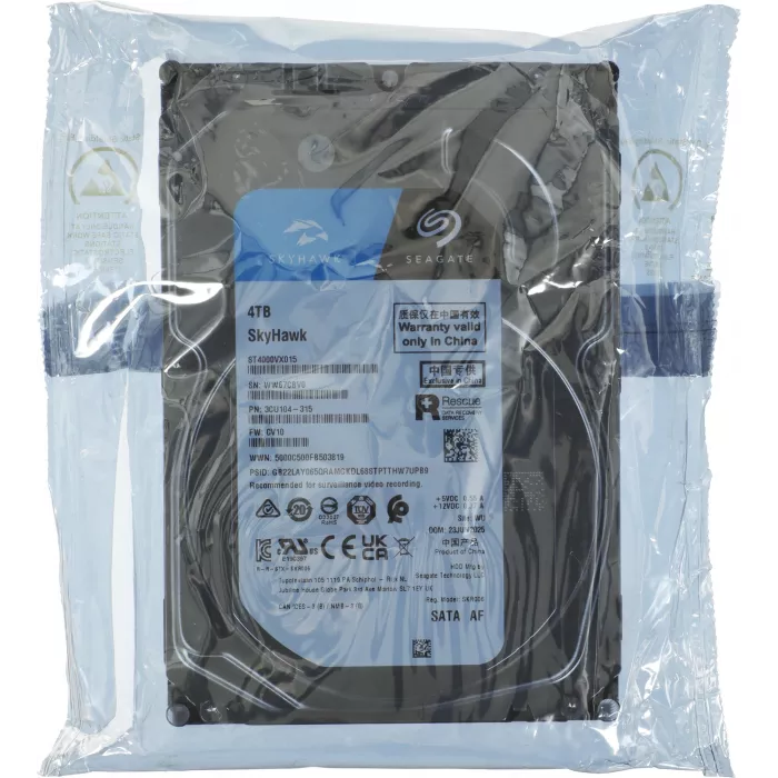 Жесткий диск Seagate SATA-III 4TB ST4000VX015 Surveillance Skyhawk 4KN (5400rpm) 256Mb 3.5"