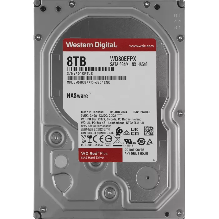 Жесткий диск WD SATA-III 8TB WD80EFPX NAS Red Plus (5640rpm) 256Mb 3.5"