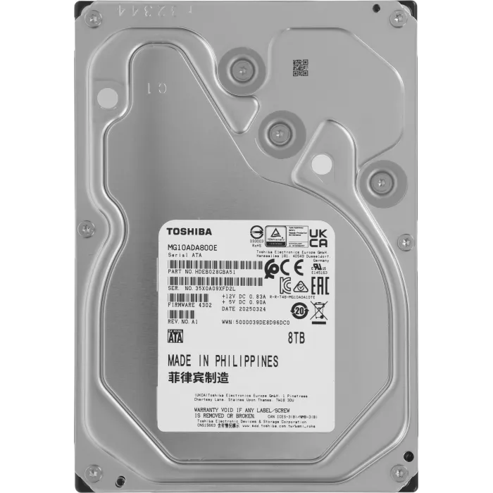 Жесткий диск Toshiba SATA-III 8TB MG10ADA800E Server Enterprise Capacity 512E (7200rpm) 512Mb 3.5"